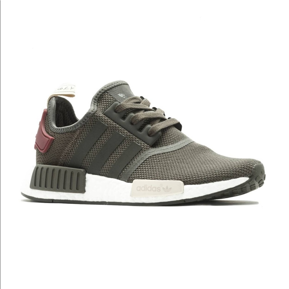 Adidas NMD_R1 Shoes in Olive Maroon - Picture 2 of 15